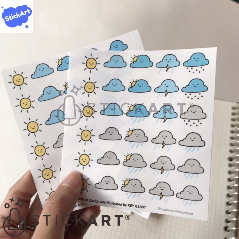 

[STICKART] Weather Sticker/ Stiker Cuaca/ Journal Sticker/ Dekorasi Jurnal BAHAN DAN KWALITAS PREMIUM