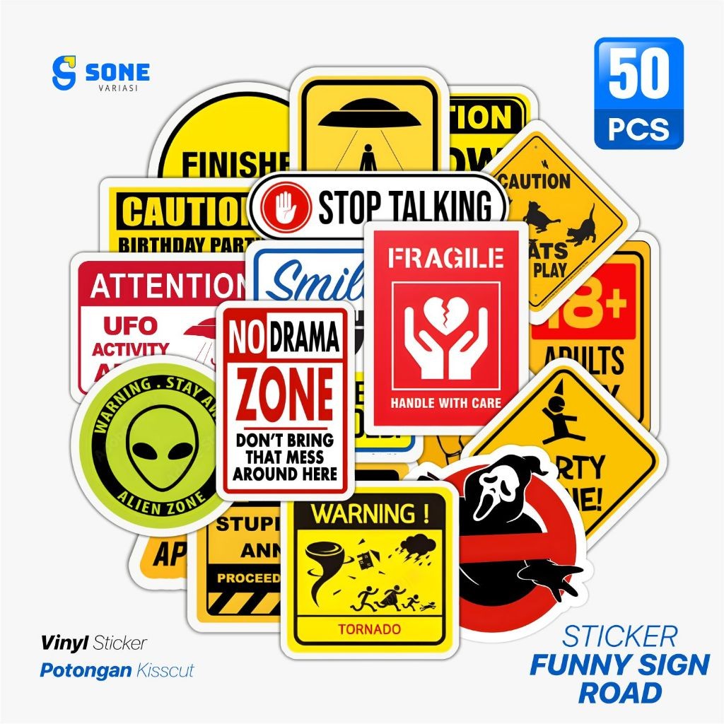 

STICKER PACK FUNNY ROAD SIGNS | STICKER TUMBLR LAPTOP KOPER HELM
