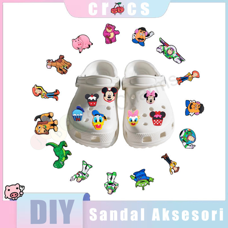 Hot Hiasan Sandal Pin Sandal Disneyland aksesoris sepatu hole bucket diy fine-tune-buckets -- sweet 