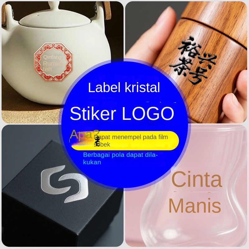 

Pabrik Label Kristal Stiker Kristal Label Logam Kustom Stiker Stamping Emas Label Film Robek Gambar Stiker Transfer UV