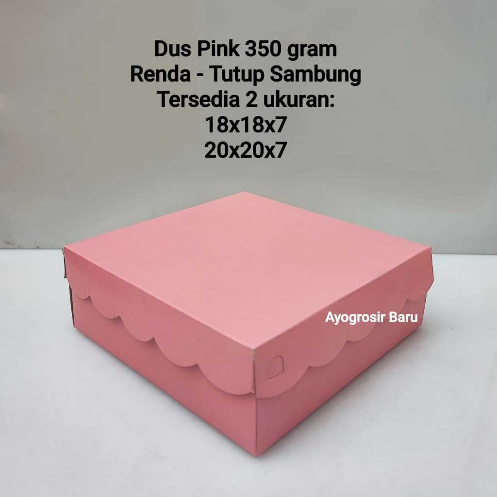 

Dus PINK 20x20 Renda isi 50 pcs 350 Gr Kotak Dus Nasi Katering Tutup Sambung