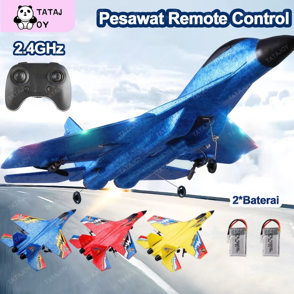 Tatajoy Mainan Pesawat Terbang Remote Control(Dua Baterai)Rc Pesawat Led Pesawat Glider Airplane Foa