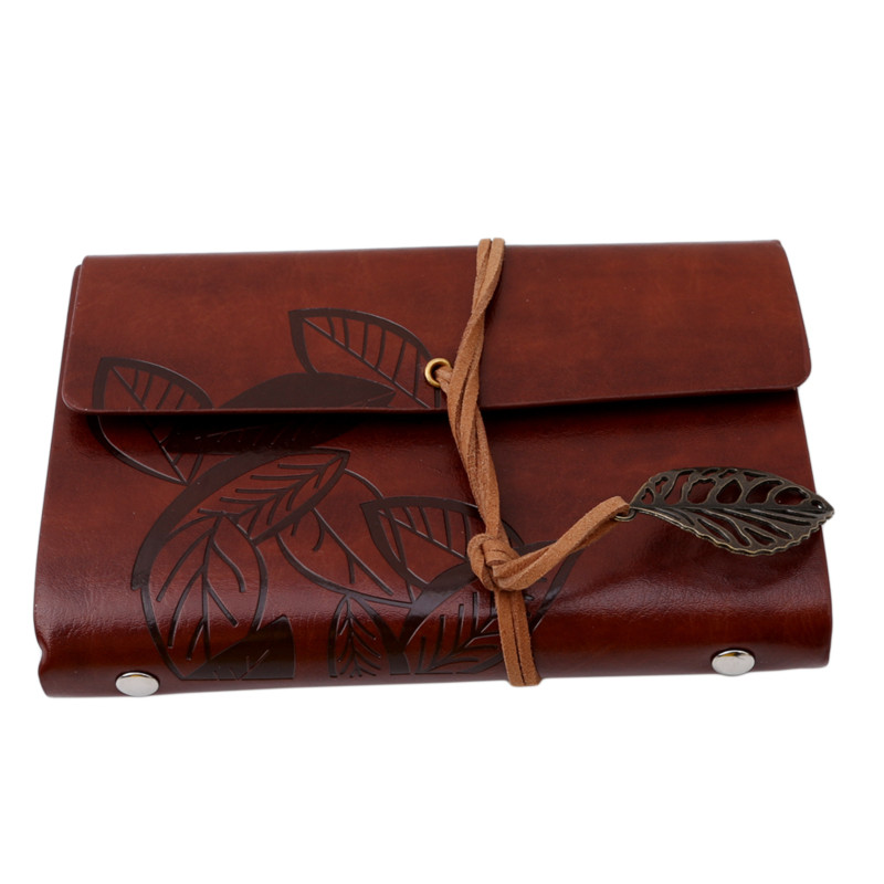 

1PC Retro Leaf Notebook School Office Stationery Diary Notepad Literature PU Leather Note Book Traveler Journal Planners Gifts