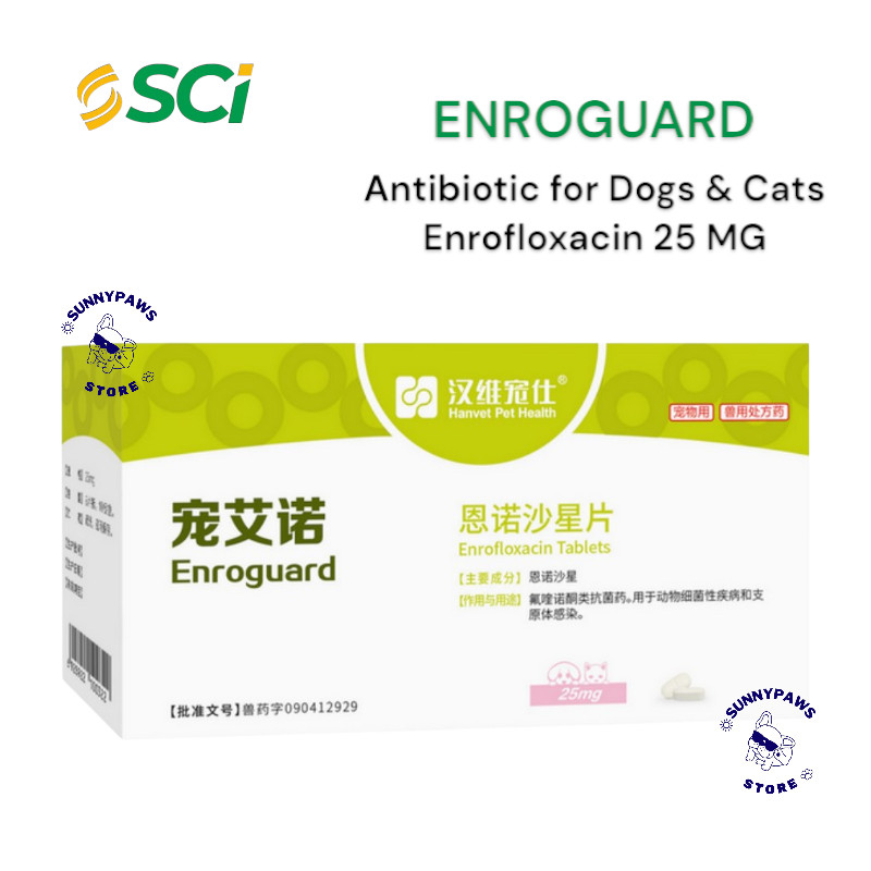 ENROGUARD 25 MG Obat Antibiotik Anjing Kucing Hewan ISPA Infeksi Saluran Pernafasan Atas Saluran Kem