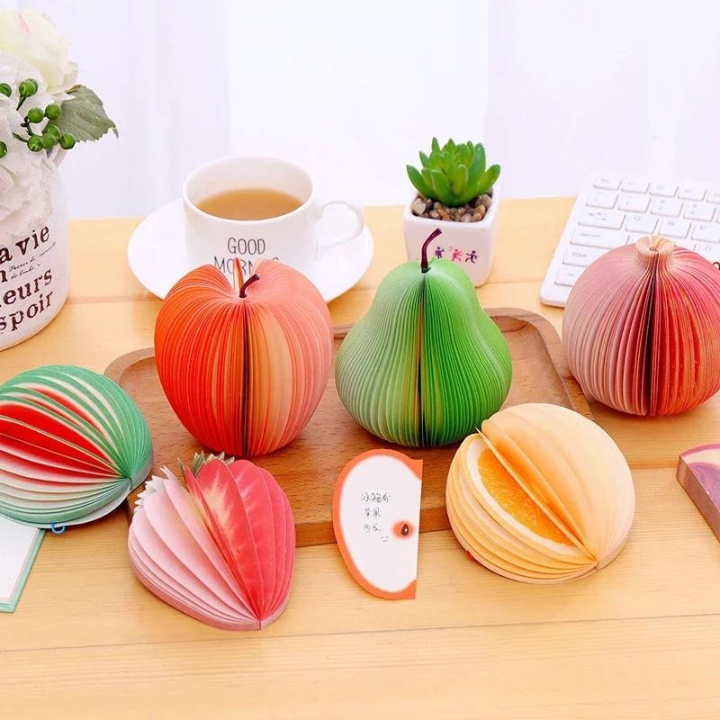 

125 Page Fruit Shape Sticky Note Student Note Pads Sticker Planner Sticker Notepad Memo Pad School Office Supplies Apple Orange