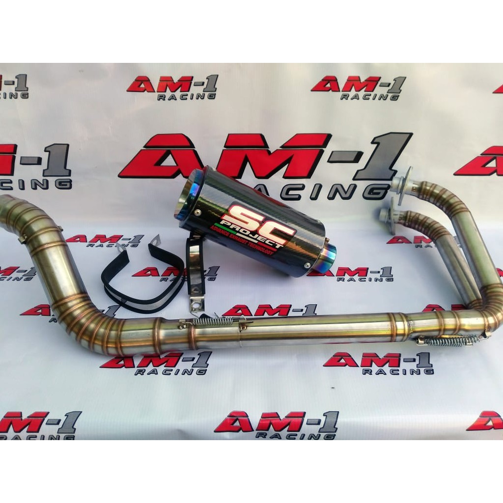 Knalpot Racing SC Project Biru Carbon Yamaha R25 R 25 Mt25 Mt 25