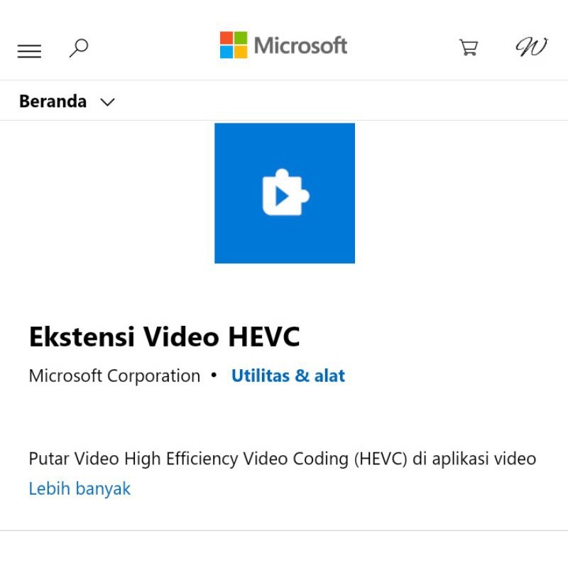 Gift Cards Apps Microsoft Store Region Indonesia Ekstensi Video HEVC Microsoft Corporation
