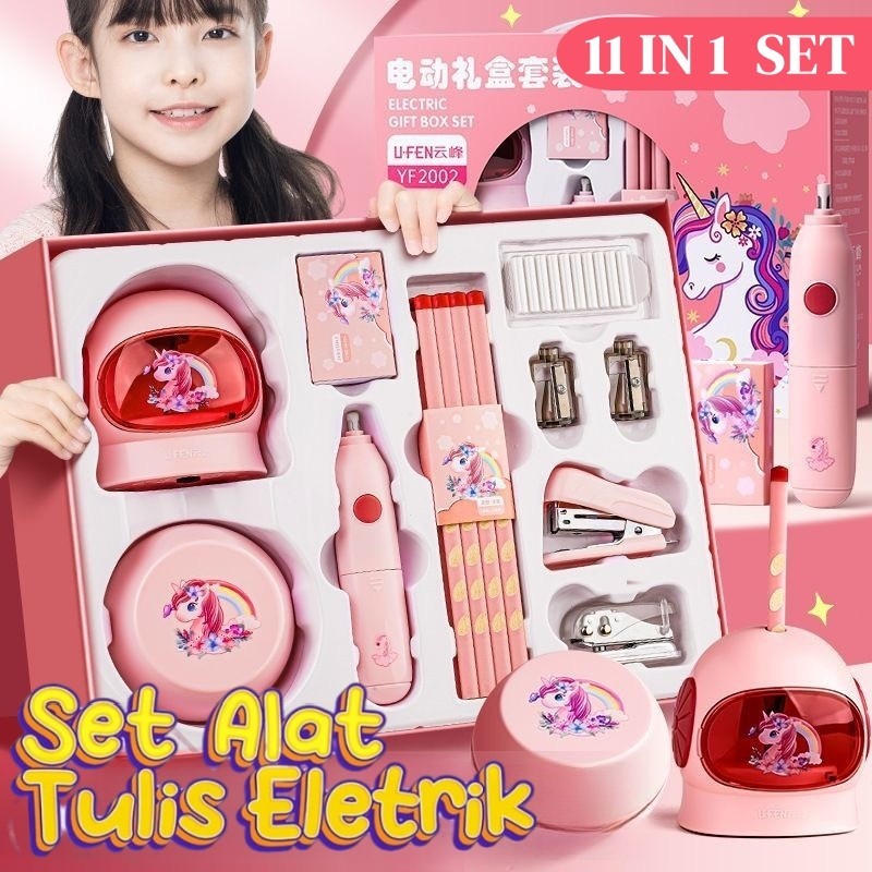 

KAYDEN STORE IRIS Set Alat Tulis Sekolah Elektrik Rautan Penghapus Vacuum/11 in 1 Alat Tulis/Electronic Stationery Set / Set Alat Tulis Elektrik Rautan Penghapus Vacuum Pensil