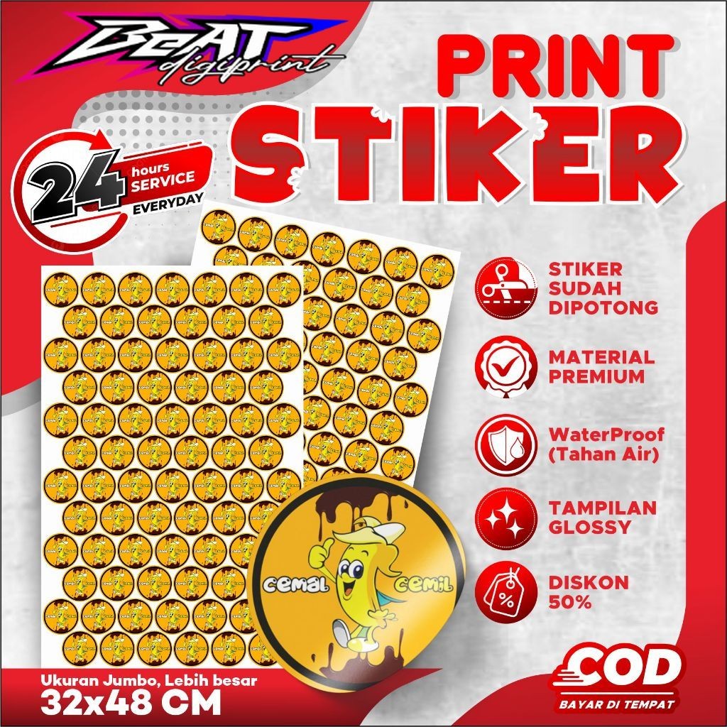 

Cetak Stiker Chromo Cut A3+ Murah / Cetak Stiker Label Kemasan Makanan Minuman viral label logo