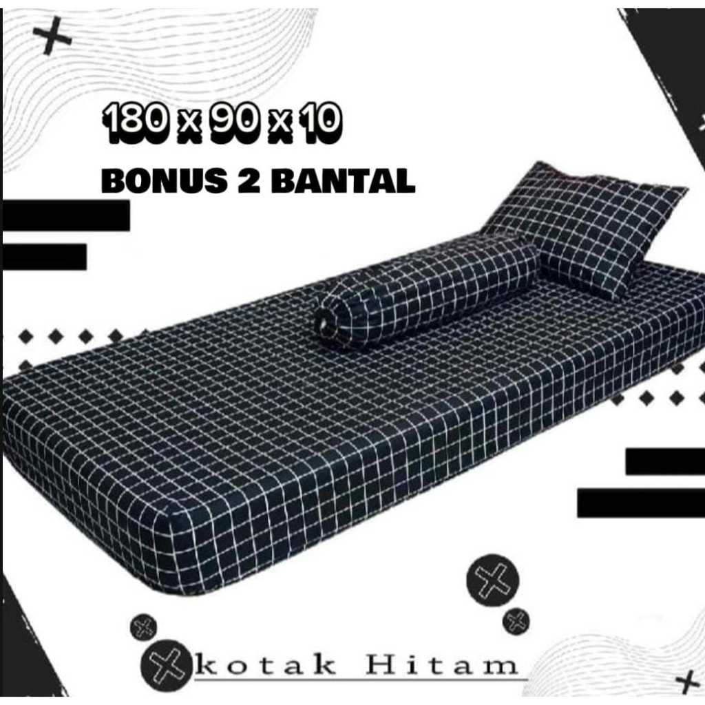 KOWASHOP Kasur Lantai Busa Tebal BONUS BANTAL Uk 180x90Cm untuk Single 1 Orang Dewasa