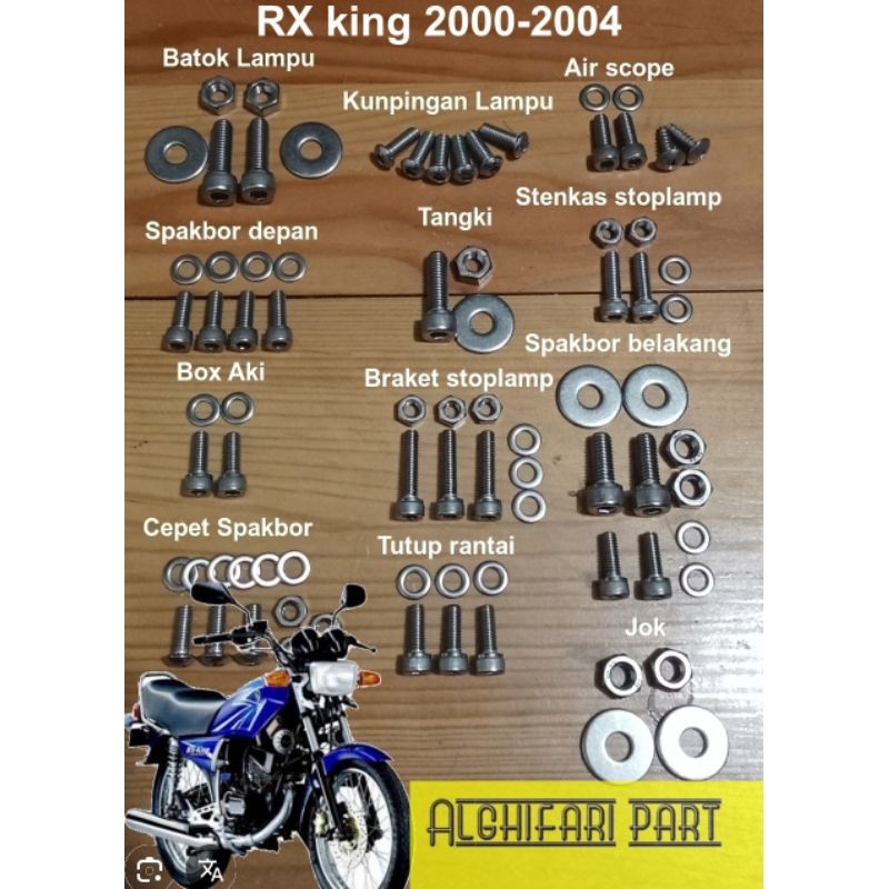 COD Baut Full Set Body RX King 2000-2004 / Baut Lengkap Cover Body Bodi Yamaha RX-King Full Set