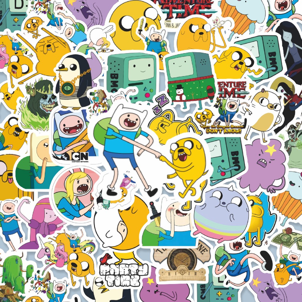 

100PCS Lucu Kartun Adventure Time Stiker Aesthetic Stiker Anti Air Stikers Berperekat Waterproof sticker decal buat Motor Helm Buku Journal Koper Casing HP Laptop Botol Minum Hadiah anak