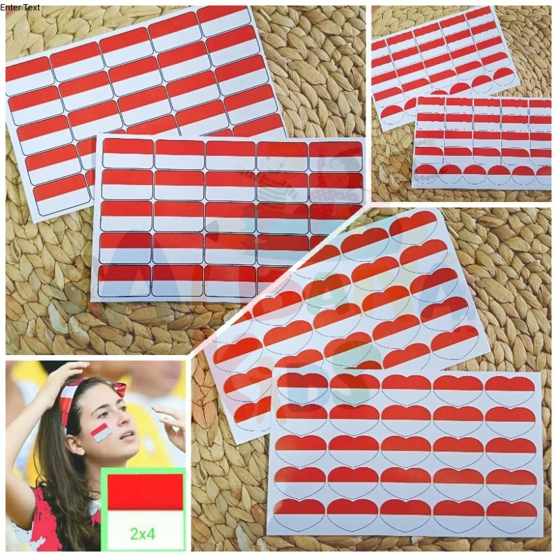 

1 Lembar / 25pcs Sticker Bendera Pipi Merah Putih Agustus Glosy Nempel