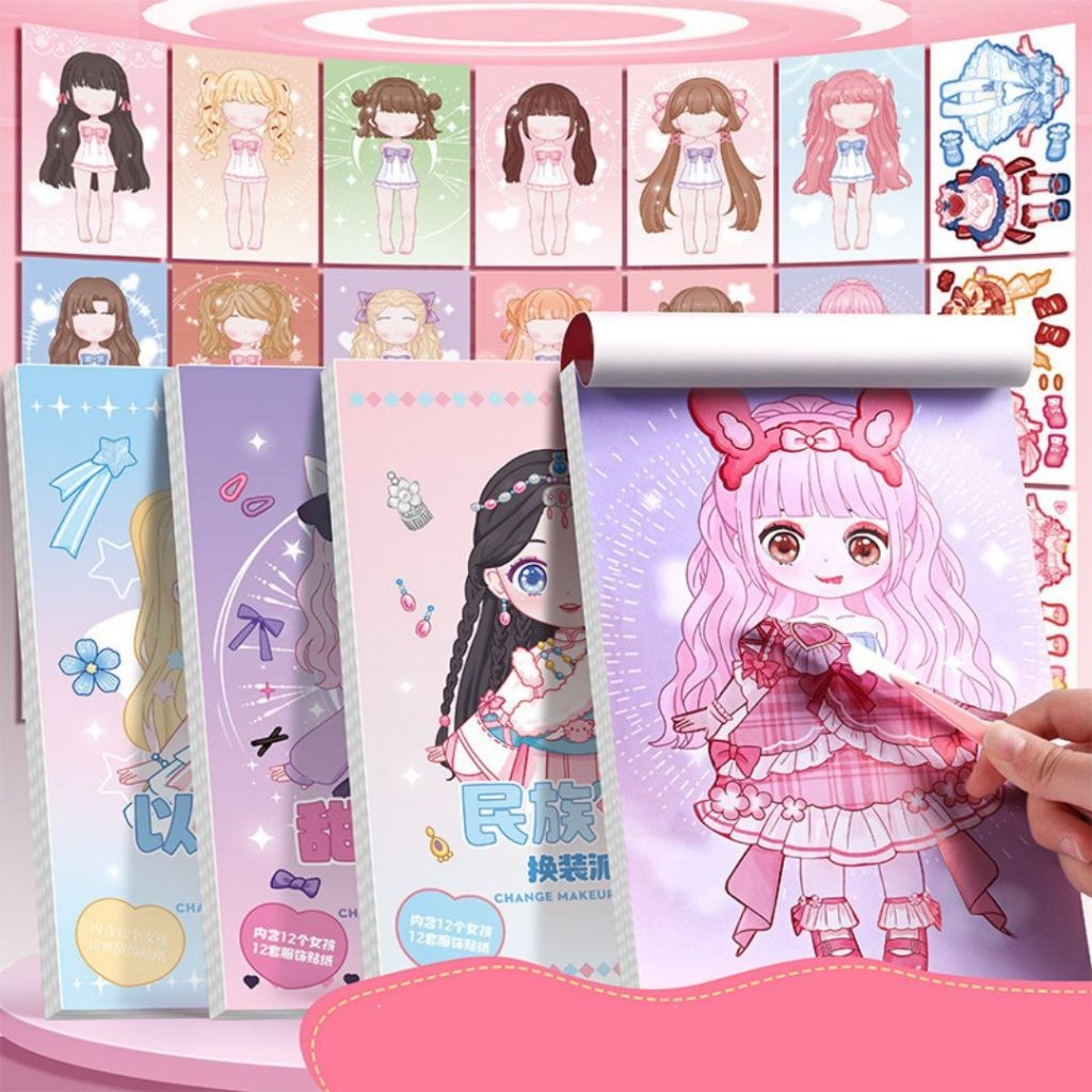 

VT Buku Stiker DIY Mainan Change Makeup Dekorasi Hias Karakter STK2018