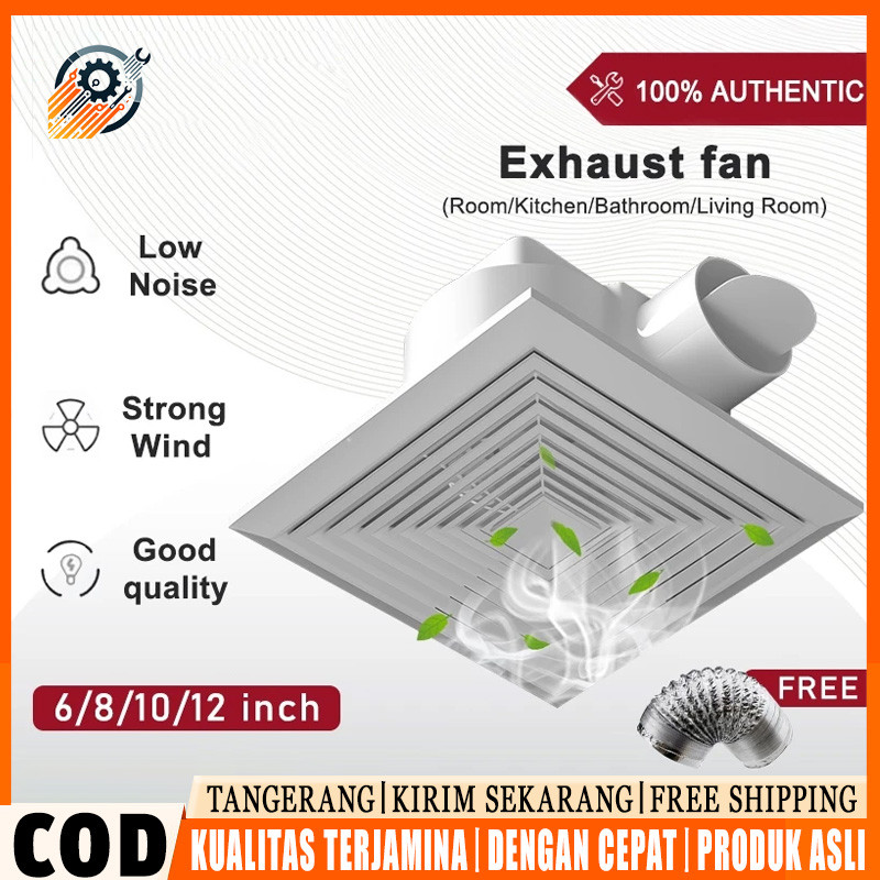 Kipas Exhaust Plafon 12 Inch untuk Ventilasi Udara Ruangan Tipe Hexos