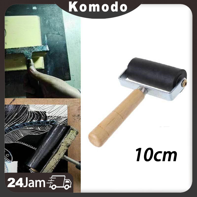 

10 cm Roller Karet Hard /Roll Rubber/ Roll Grafis Wooden Handl /Untuk Printmaking