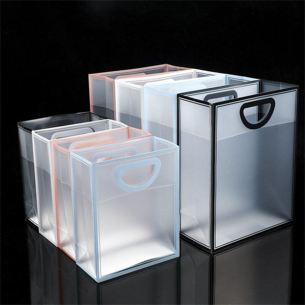

PVC Clear With Handles Gifts Bags Candy Cosmetics Clothing Drink Packaging Shopping Wedding Birthday Baby Shower Pouch