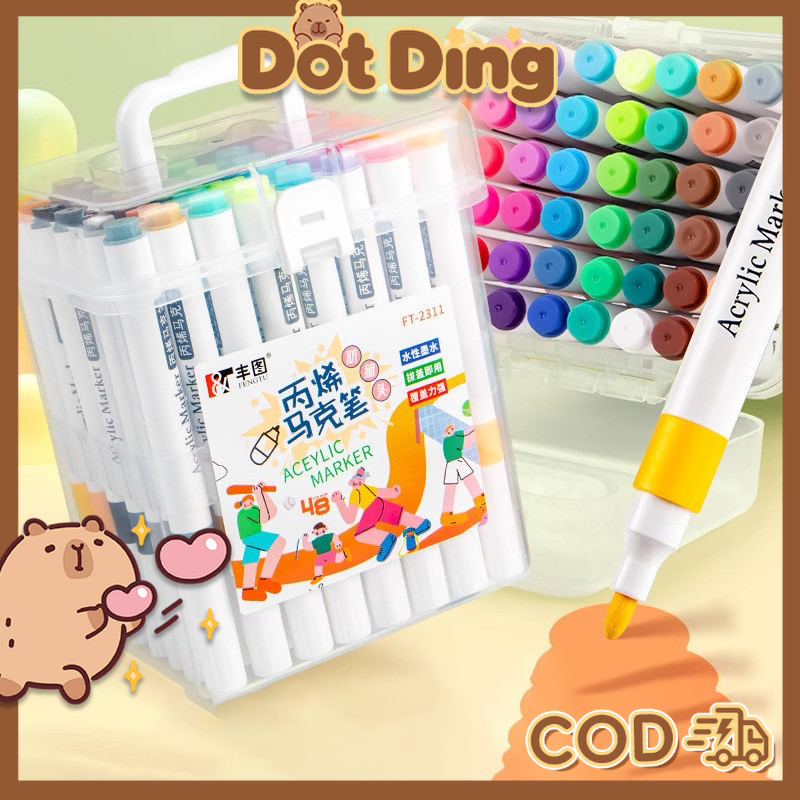 

[DOTDING] Spidol Akrilik 12/24/36/48/60 Warna - Tahan Air & Tidak Luntur - Pulpen Seni untuk Pelajar & Profesional H584