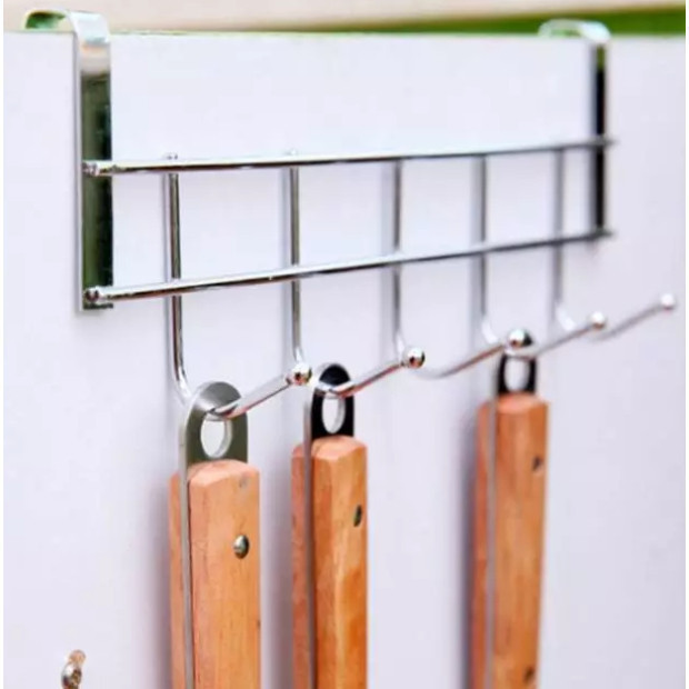 BRG Gantungan Stainless 5 kail Serbaguna Tanpa Paku Dan Bor Tembok