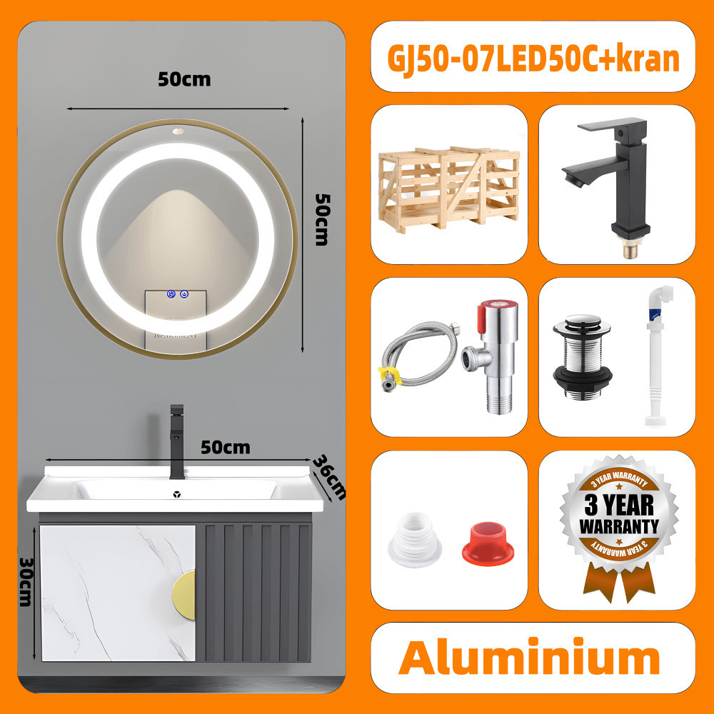 Kabinet Kamar Mandi (43cm/50cm/60cm)- Aluminium (Bathroom Cabinet)Wastafel Cabinet Kabinet Wastafel 