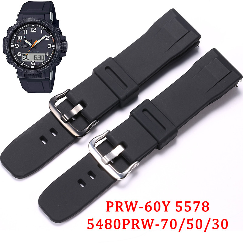 Rubber Strap For Casio PRW-60Y 5578/5480 PRW-70/50/30 Men Sport Waterproof Watch Accessories Replace