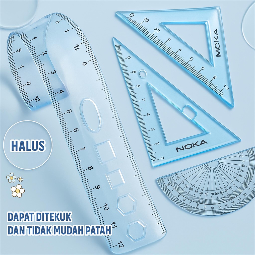 

Penggaris lentur 1 set 4 pcs Premium Dapat Ditekuk Dan Tidak Gampang