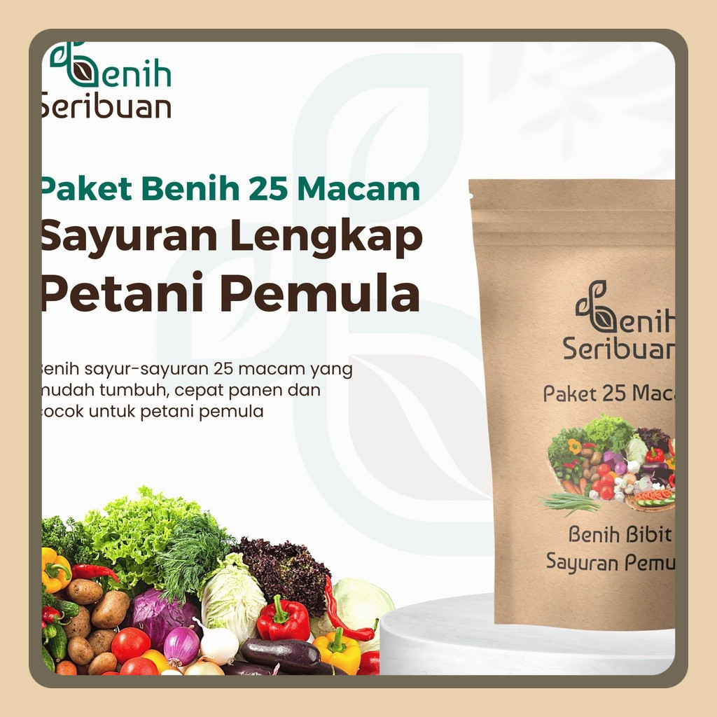 Benih Seribuan - Paket Lengkap 25 Macam Benih Sayur Sayuran Pemula