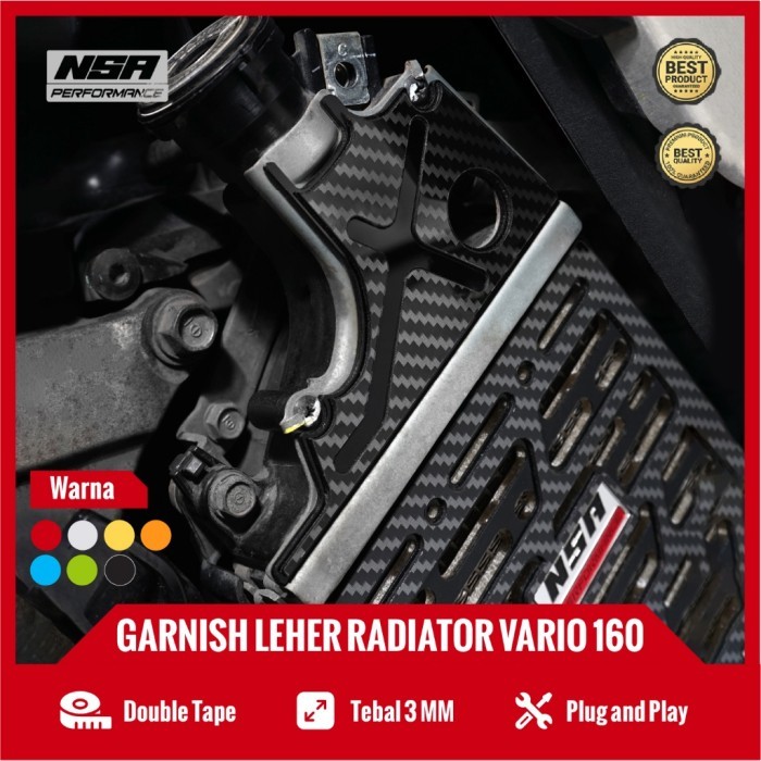 NSA COVER LEHER RADIATOR CARBON HONDA (VARIO PCX ADV STYLO) Garnish Leher Radiator Honda 125/150/160