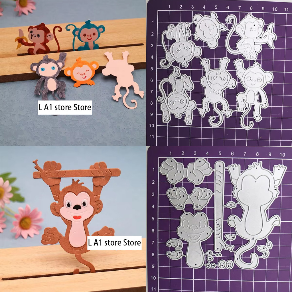 

Monkey Metal Cutting Dies Scrapbooking Craft Animal Blade Punch Stencils Embossing Educational DIY Knife Mould Die Cut