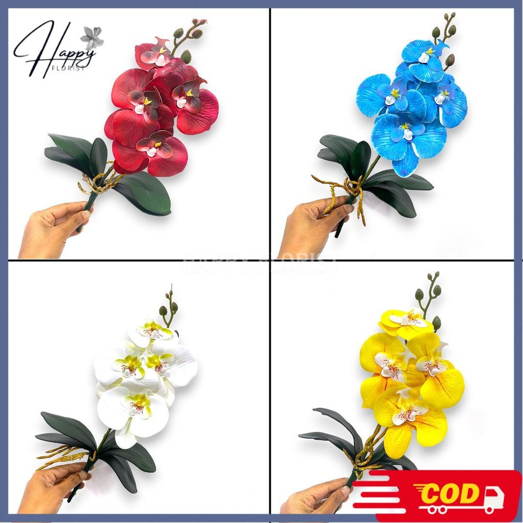 Anggrek Latex Mini & Daun Anggek Premium/Daun Anggrek Bunga Hias Dekorasi/ bunga anggrek (NK-200)