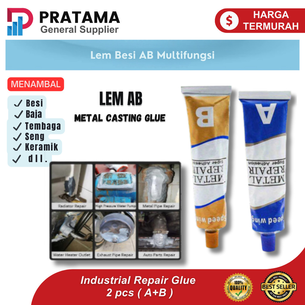 

Lem Besi AB Epoxy Kuat Penambal Besi Steel Metal Multifungsi Anti Bocor Metal Casting Industrial Repair Glue 2 pcs