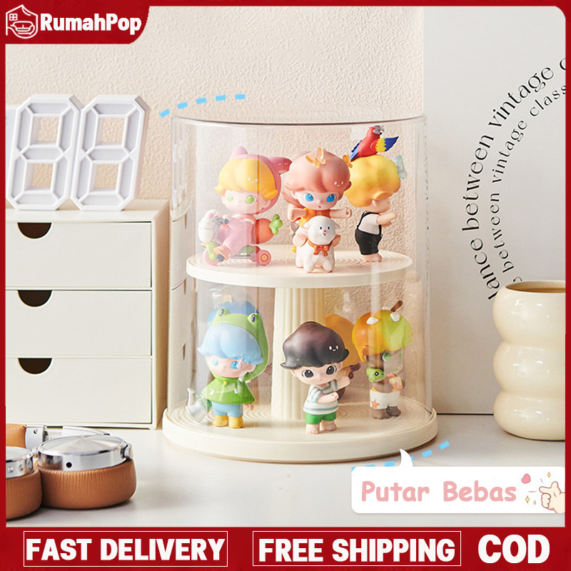Action Figure Acrylic Kotak Display Putar / 360° Acrylic Kotak Display Putar Blind Box / Pajangan Ak