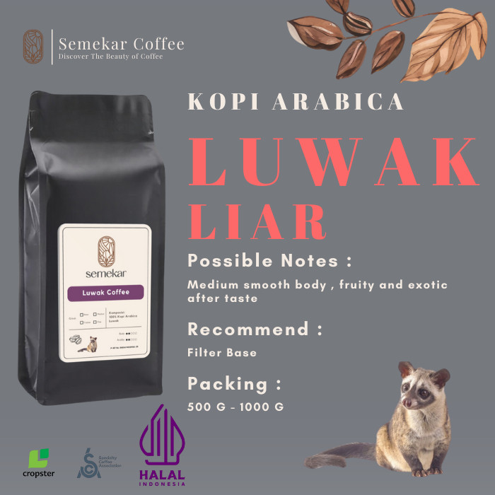 

Semekar Coffee - Kopi Luwak Arabica Aceh Gayo Roasted Beans - 500G & 1000G