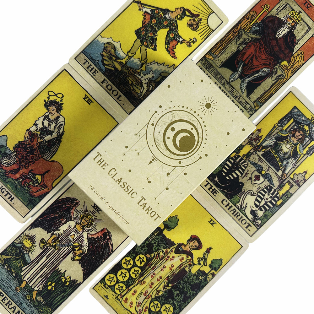 

With Paper Guidebook The Classic Tarot Cards Deck 78Pcs For Easy Beginners Fate Fortune Telling Board Game