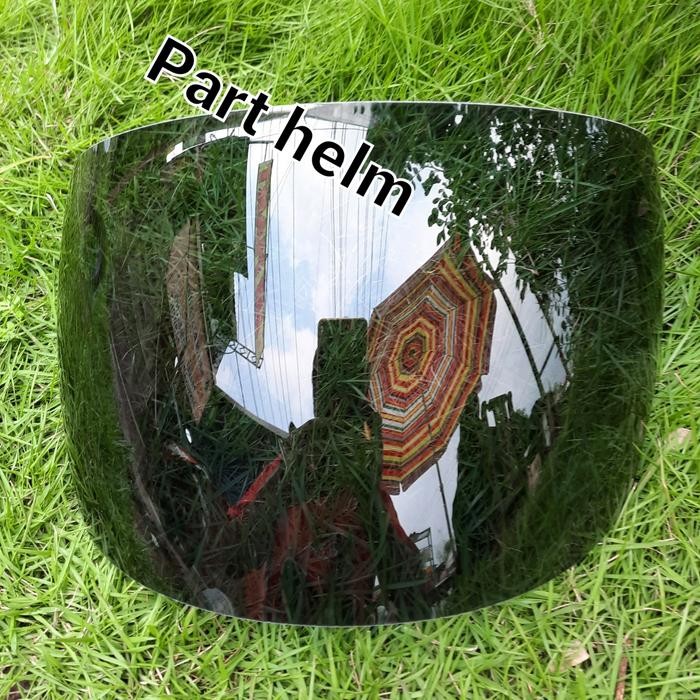 kaca helm honda scoopy custom+ring baut - Datar hitam