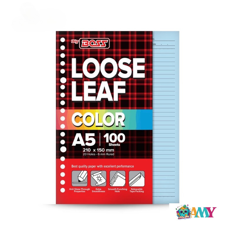 

BigBoss Loose Leaf 100 A5 Biru 15×21CM Amy Stasionary