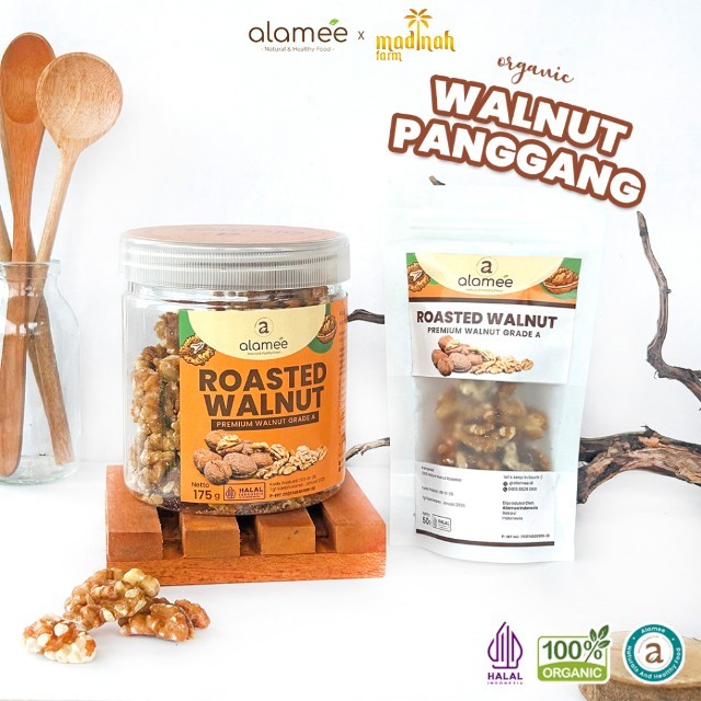 

ALAMEE Walnut Roasted Kacang Panggang Premium Renyah Organik Grade A madinah