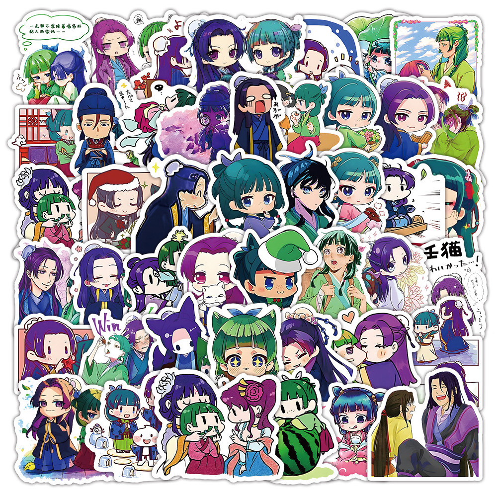 

53pcs Maomao Apothecary Diaries Stickers Jinshi Anime Decals Kids Toys Car Skateboard Laptop Motorcycle Phone Decoration Sticker