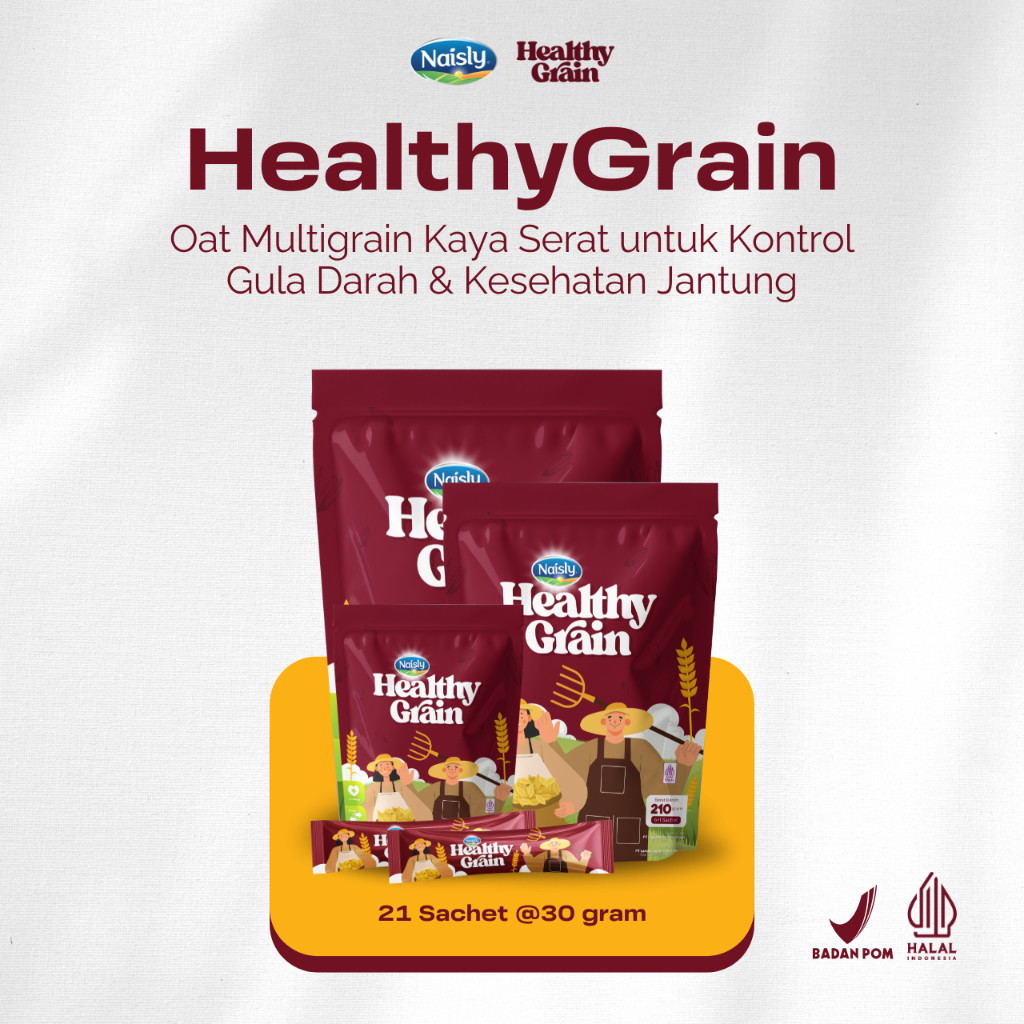 

Healthy Grain Multigrain Sehat untuk Hipertensi Diabetes Kolestrol dan Jantung 3 Pouch