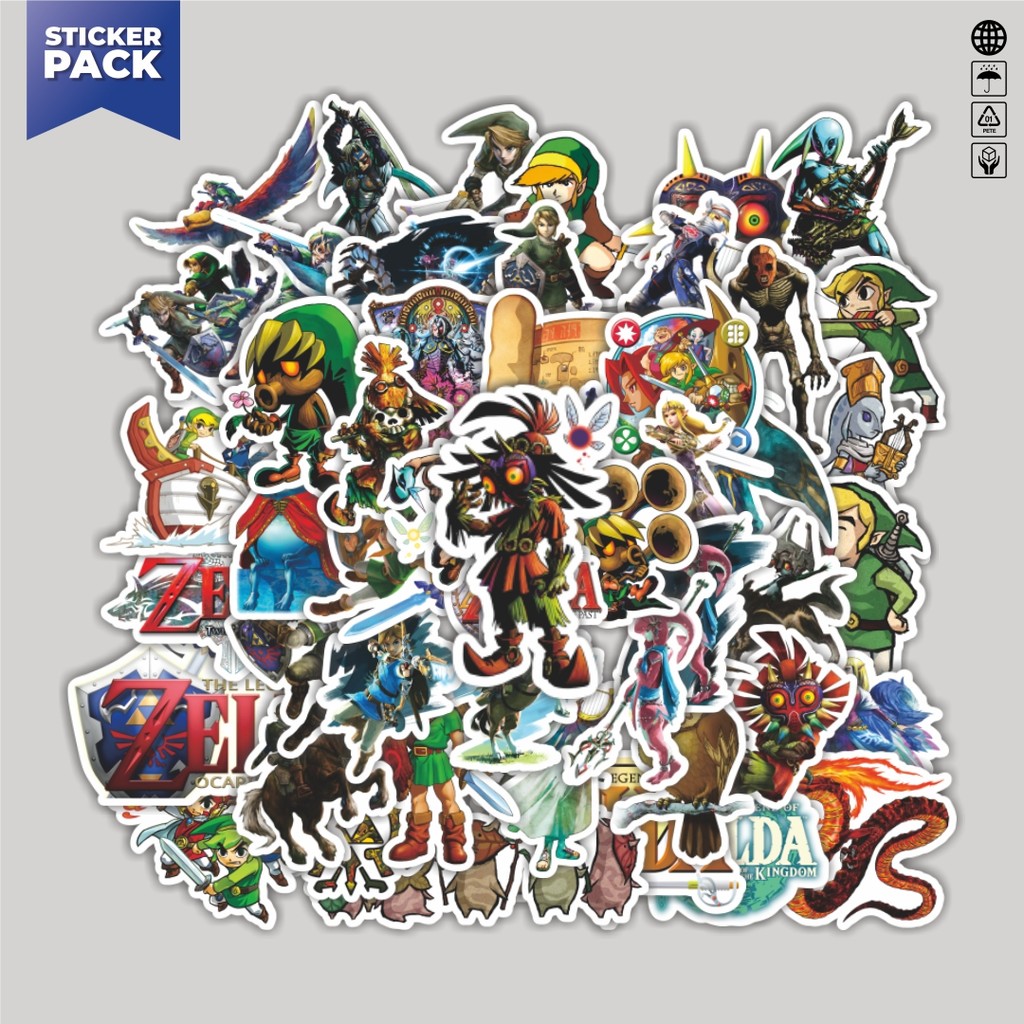 

[100PCS]Stiker Pack Stiker The Legend of Zelda 2 [Legenda Zelda] Aesthetic Vinyl Anti Air Dekorasi Sticker Laptop Buku Journal Koper Helm Casing HP Gitar Helm Skateboard