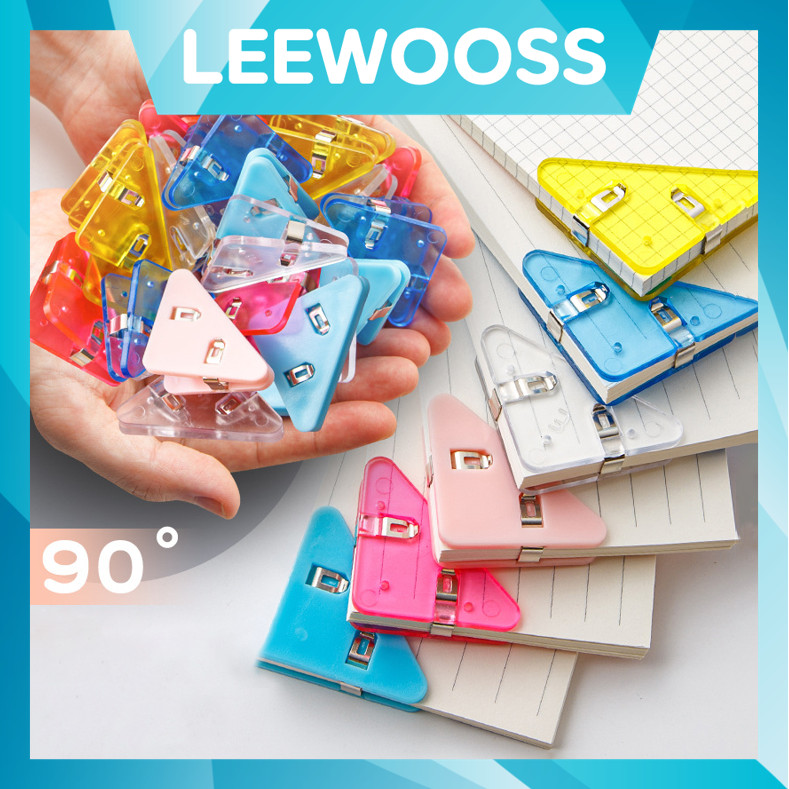 

LEEWOOSS S6063 Penjepit Klip Buku Akrilik Paper Clip Segitiga WarnaWarni Penjepit Kertas Binder Plastik