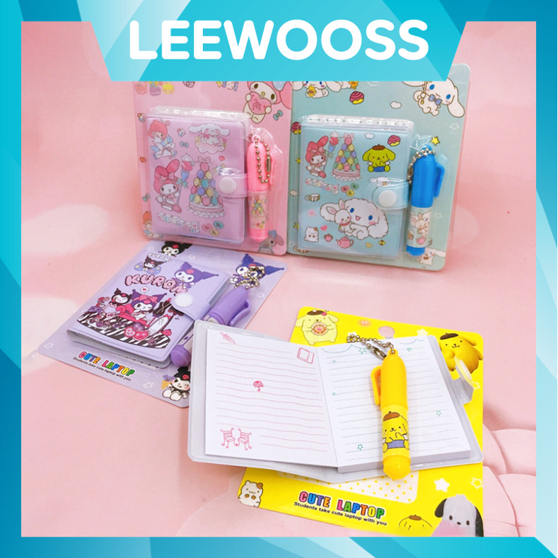 

LEEWOOSS S6146 Set Memo Diary Motif Mini Note Book 2 in 1 Mini Klip Note Book and Pen Buku Diary Kancing