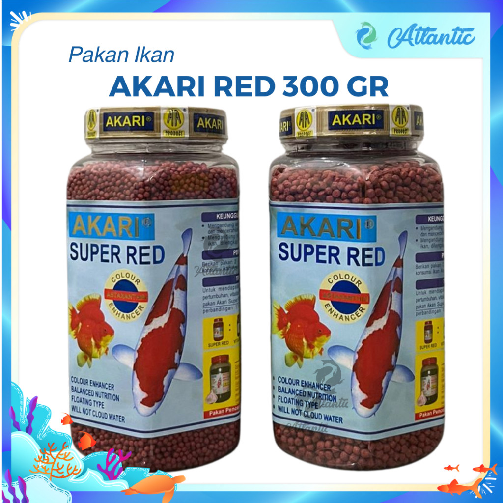 Akari Super Red 300 Gram Pakan Ikan Hias Makanan Ikan Koi Koki