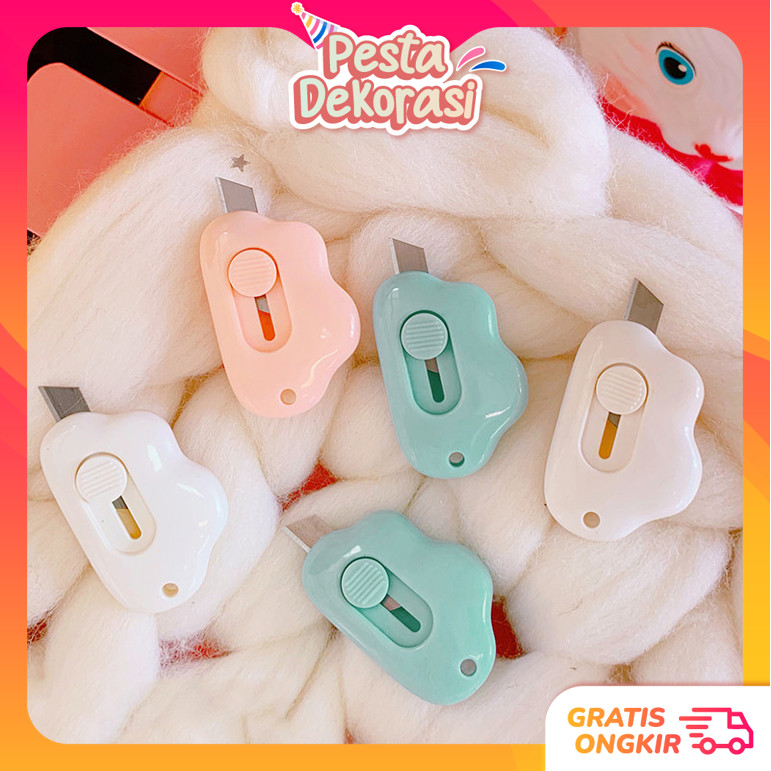 

PESTA DEKORASI H5656 Cutter Mini Cutter Mini Pisau Kecil Bentuk Awan Cutter Mini Bentuk Awan Pisau Pemotong Mini Lucu Travel Cutter