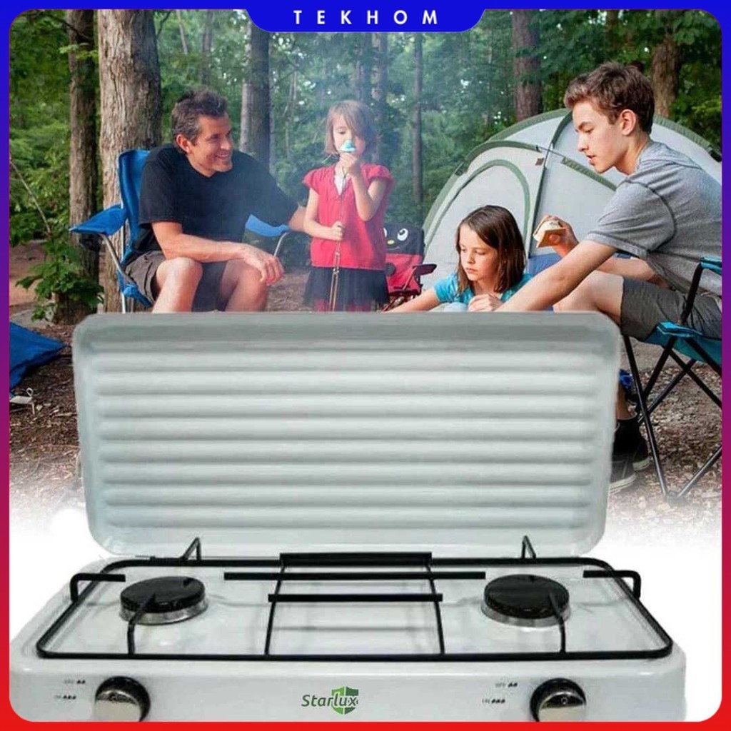 Kompor Gas Portable 2 Tungku Table Top Camping Stove - STARLUX SGS-6002