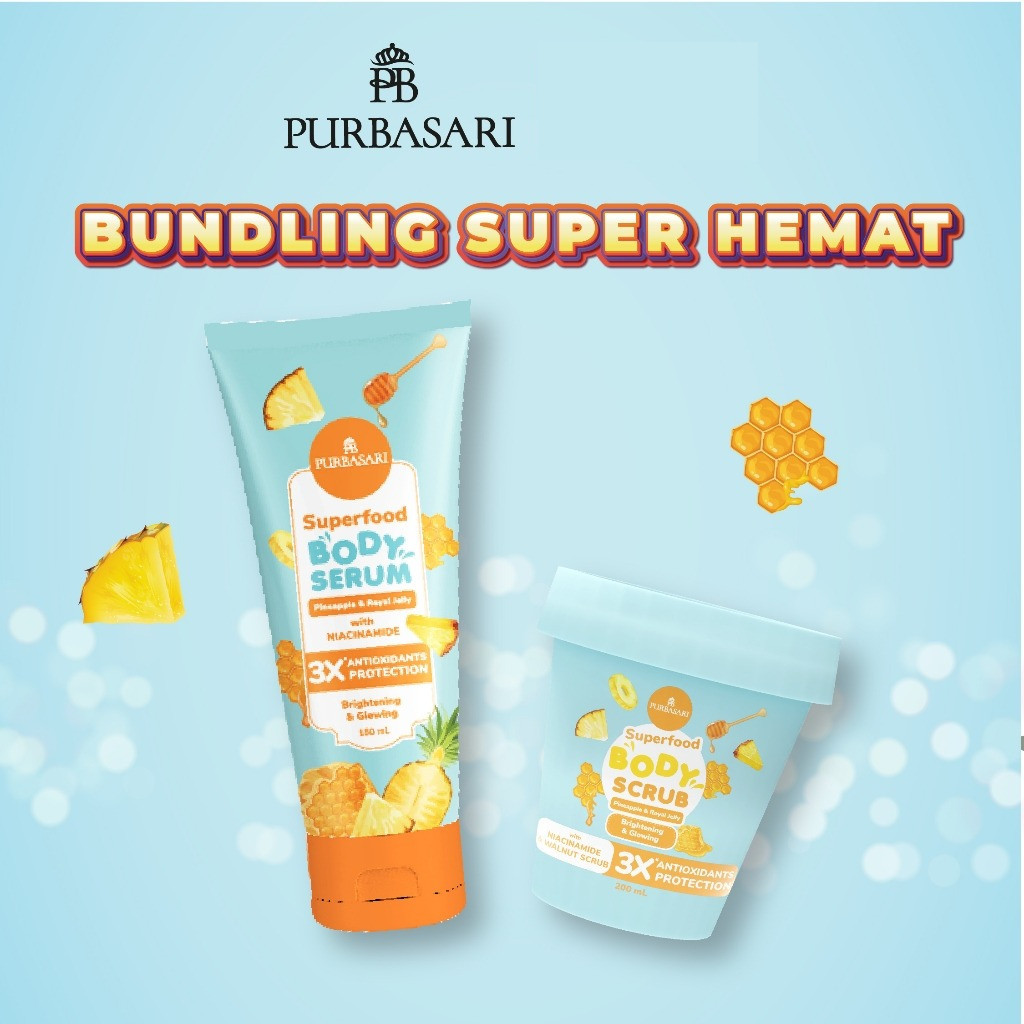 Najmia 3 - Paket Purbasari Superfood Body Serum + Body Scrub l Bundling Purbasari