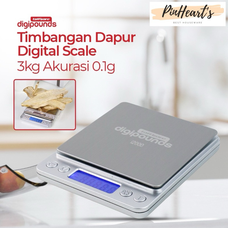 TIMBANGAN DAPUR DIGITAL SCALE / TIMBANGAN KOPI DIGITAL SCALE TAFFWARE DIGIPOUNDS AKURASI 0.1GRAM - i
