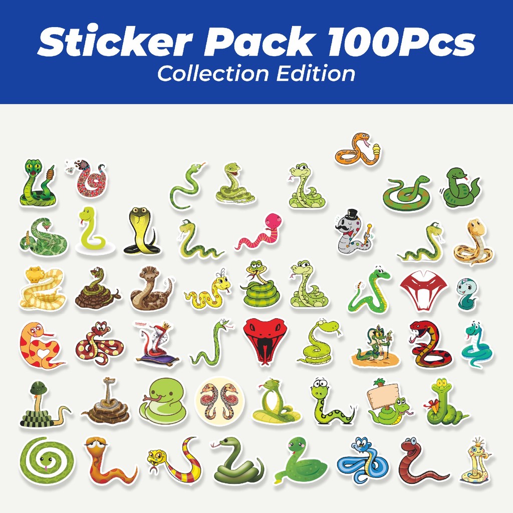 

Hot Stiker Hewan Snake / Ular Lucu Anti Air Stikers Berperekat Waterproof Sticker Decal Buat Motor Helm Buku Journal Koper Casing HP Laptop Botol Minum