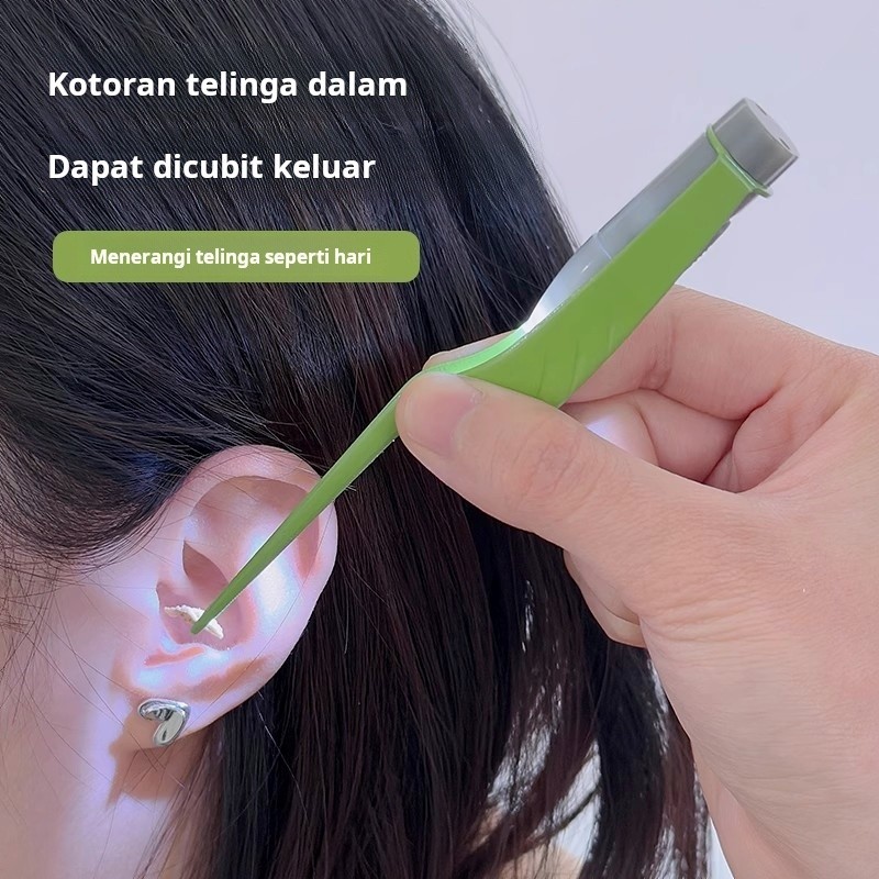 Alat pembersih telinga bercahaya, penjepit telinga, alat pembersih telinga anak-anak, penjepit kotor