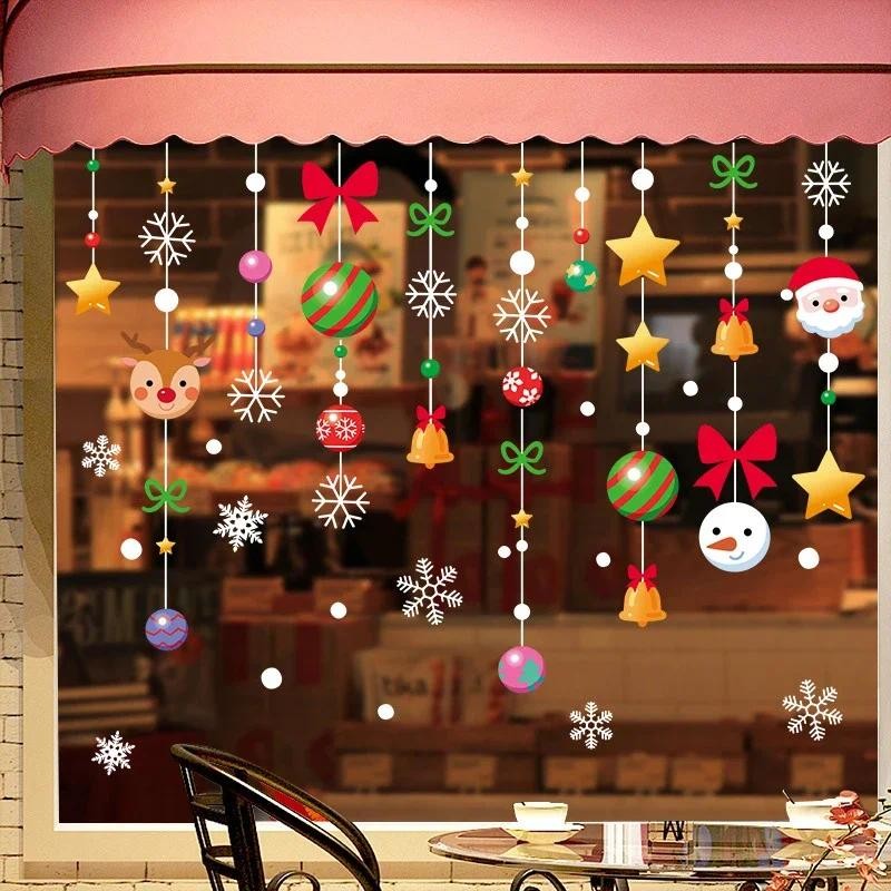 

Christmas Window Stickers New Year Wall Sticker Santa Claus Stickers For Home Merry Christmas Decoration Navidad Gifts